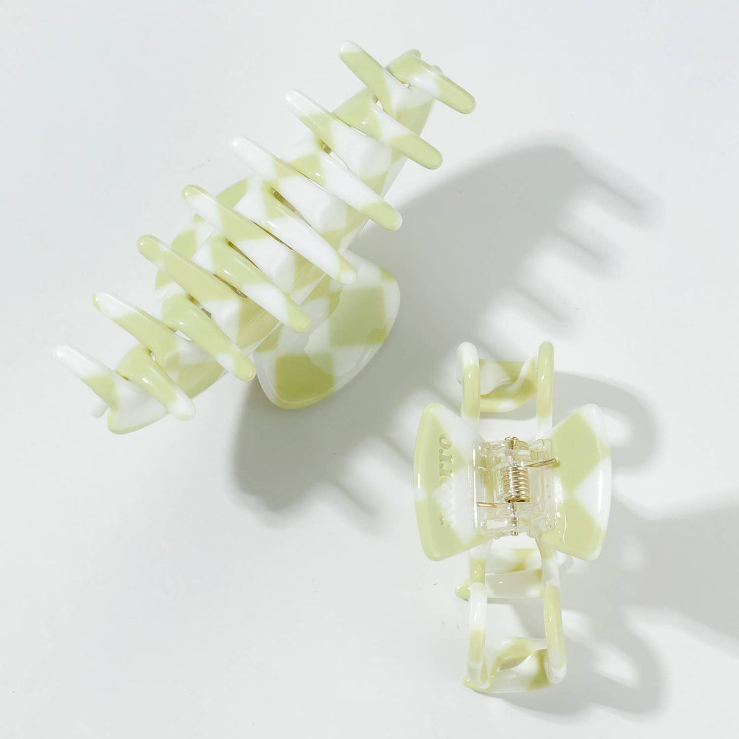 Matcha Checkmate | Small/Medium Claw Clips - Echo Market