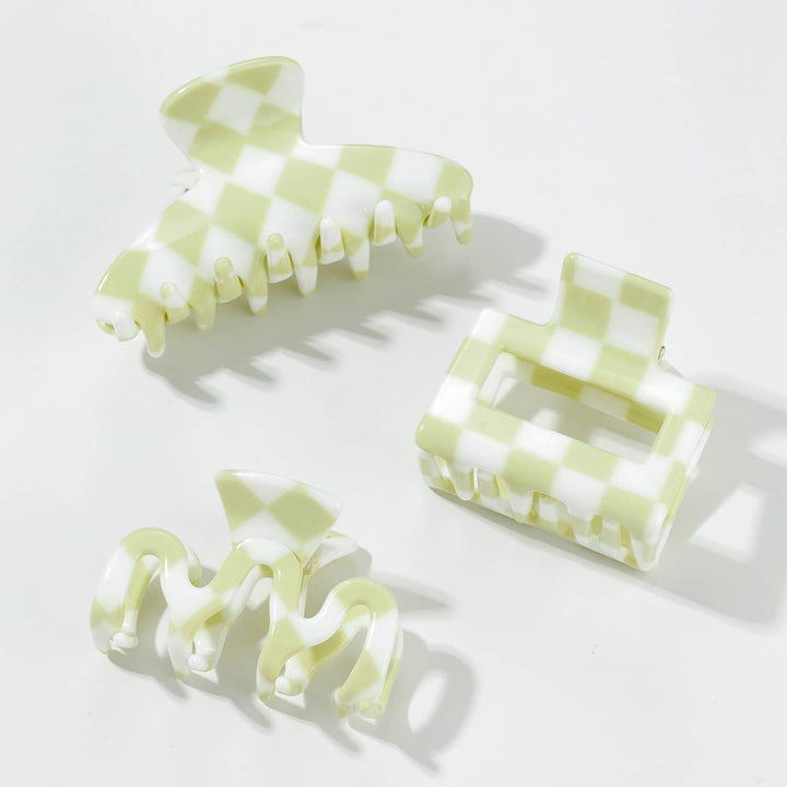 Matcha Checkmate | Small/Medium Claw Clips - Echo Market