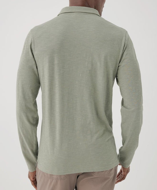 Men’s Field Midweight Slub Long Sleeve Polo - Echo Market