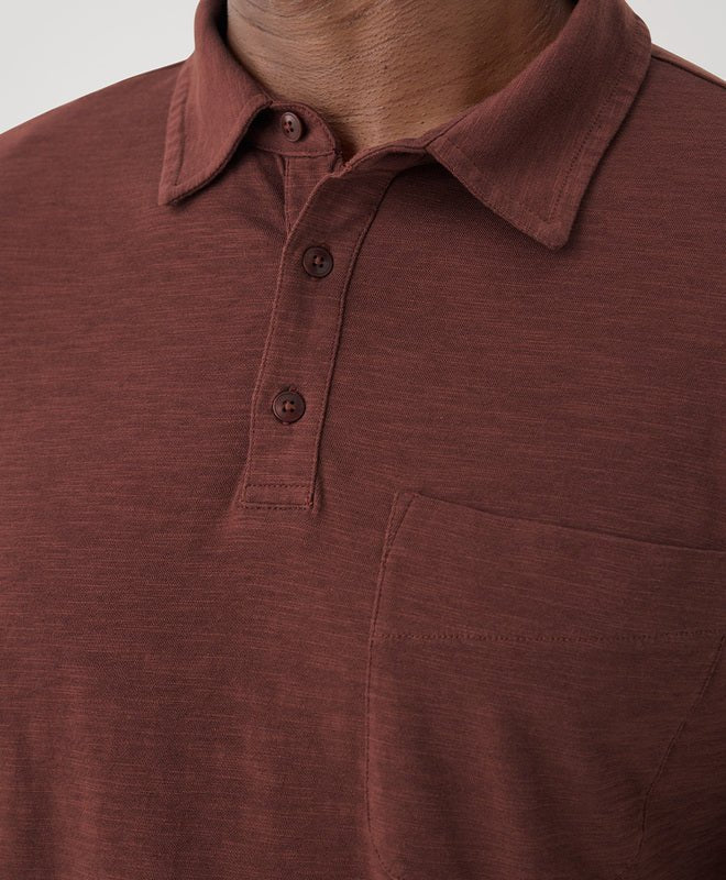 Men’s Field Midweight Slub Long Sleeve Polo - Echo Market