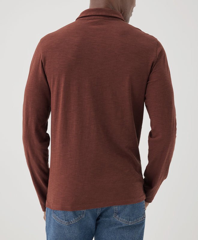 Men’s Field Midweight Slub Long Sleeve Polo - Echo Market