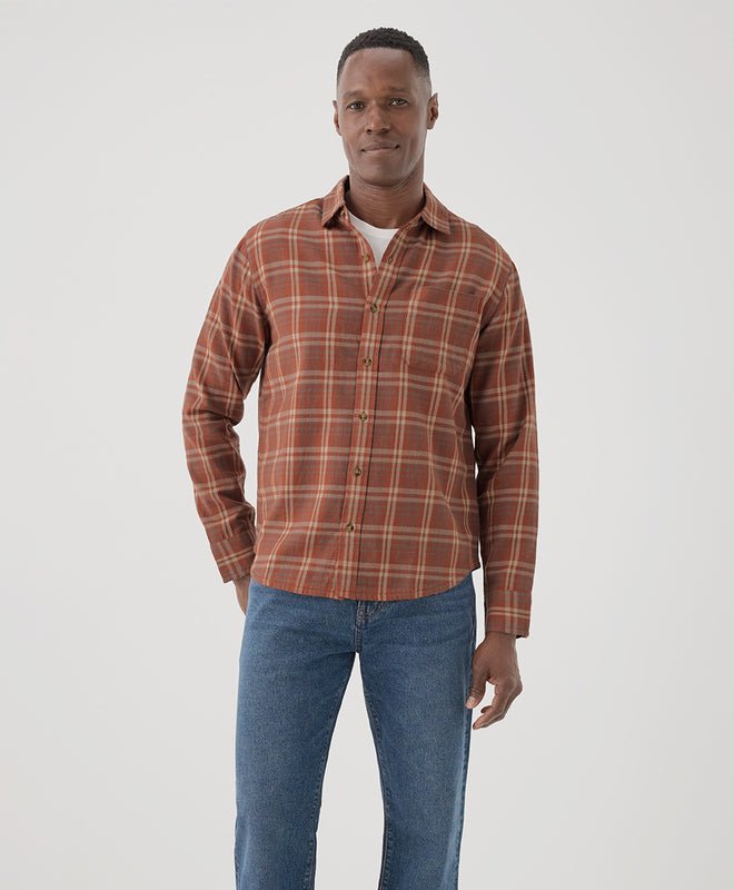 Men's Fireside Flannel Button Up Shirt - Echo Market