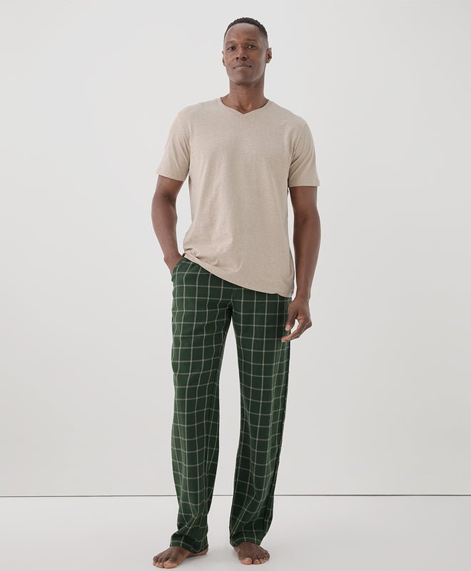 Men's Fireside Flannel Lounge Pant | Mountain View Check - Echo Market