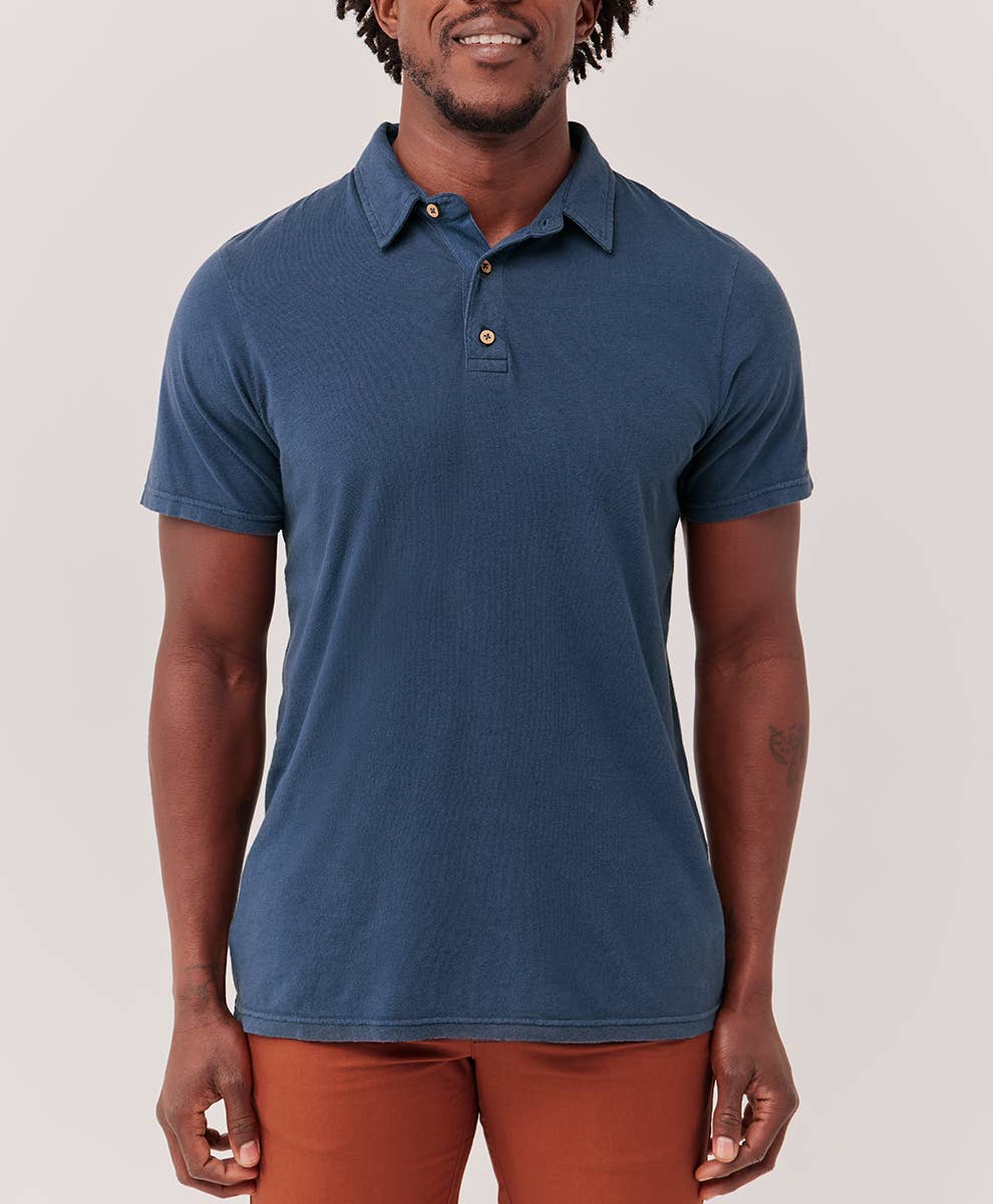 Men's Seaside Linen Blend Polo - Echo Market