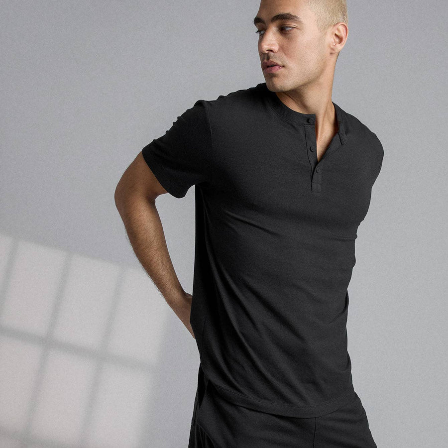 Men's Slumberknit™ Henley Tee | Immersed Black - Echo Market