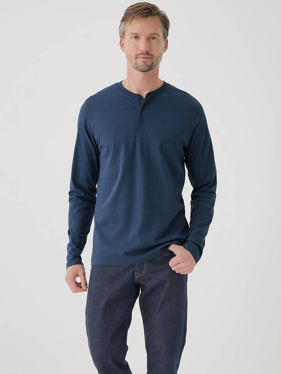 Men's Softspun Long Sleeve Henley - Echo Market