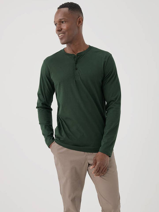 Men's Softspun Long Sleeve Henley - Echo Market