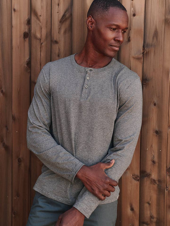 Men's Softspun Long Sleeve Henley - Echo Market