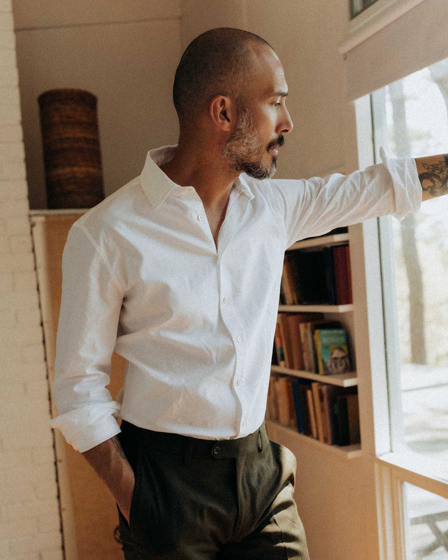 Men's The Hyde | White Pinpoint Oxford - Echo Market