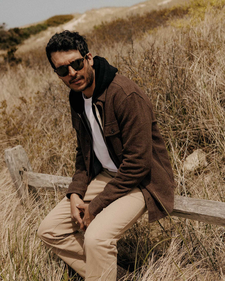 Men's The Ledge Shirt | Black Coffee Linen Tweed - Echo Market