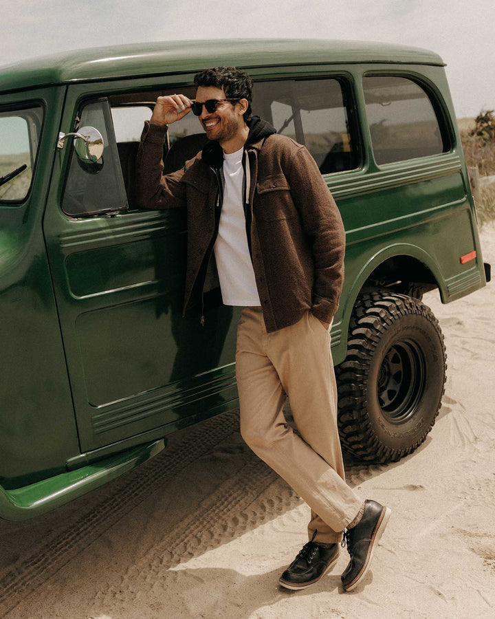 Men's The Ledge Shirt | Black Coffee Linen Tweed - Echo Market