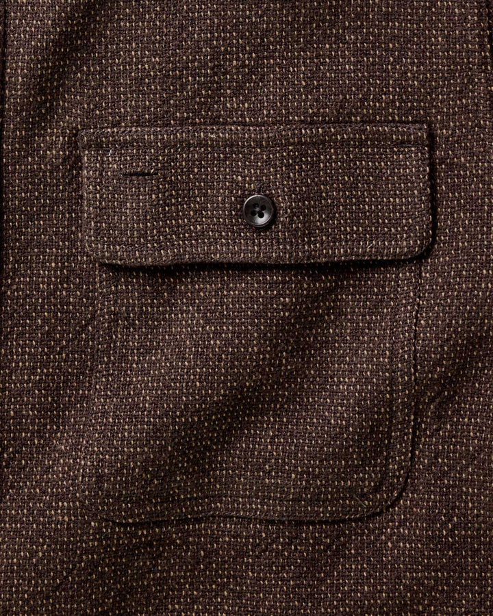 Men's The Ledge Shirt | Black Coffee Linen Tweed - Echo Market