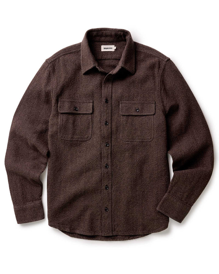 Men's The Ledge Shirt | Black Coffee Linen Tweed - Echo Market