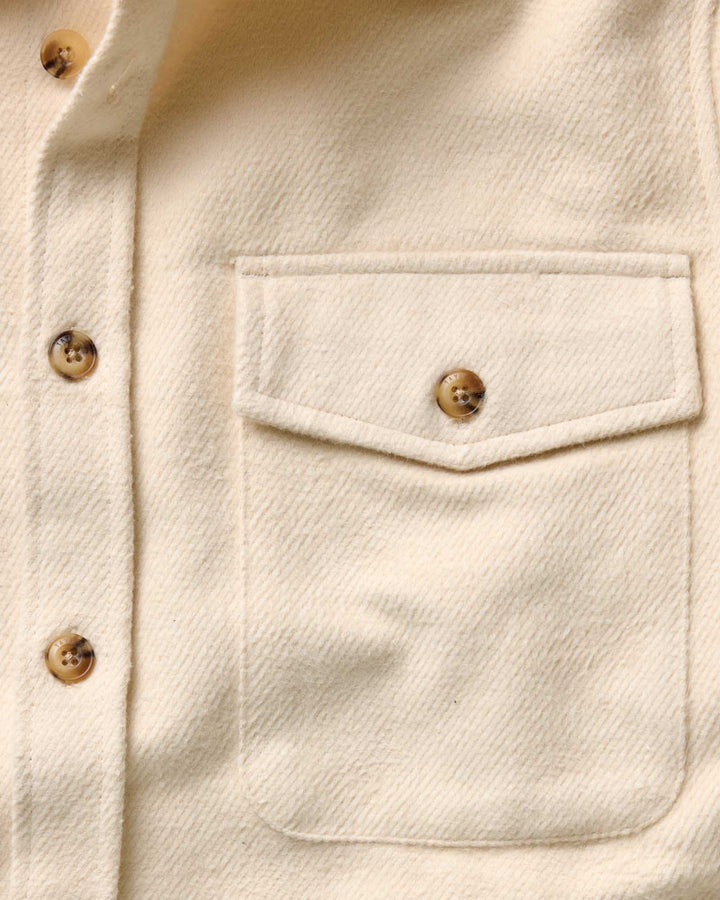 Men's The Maritime Shirt Jacket | Vintage White Moleskin Twill - Echo Market