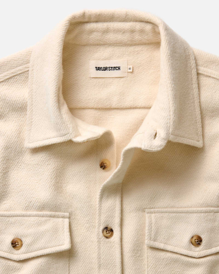 Men's The Maritime Shirt Jacket | Vintage White Moleskin Twill - Echo Market