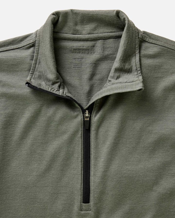 Men's The Ridgeline Merino Half Zip | Field Olive - Echo Market