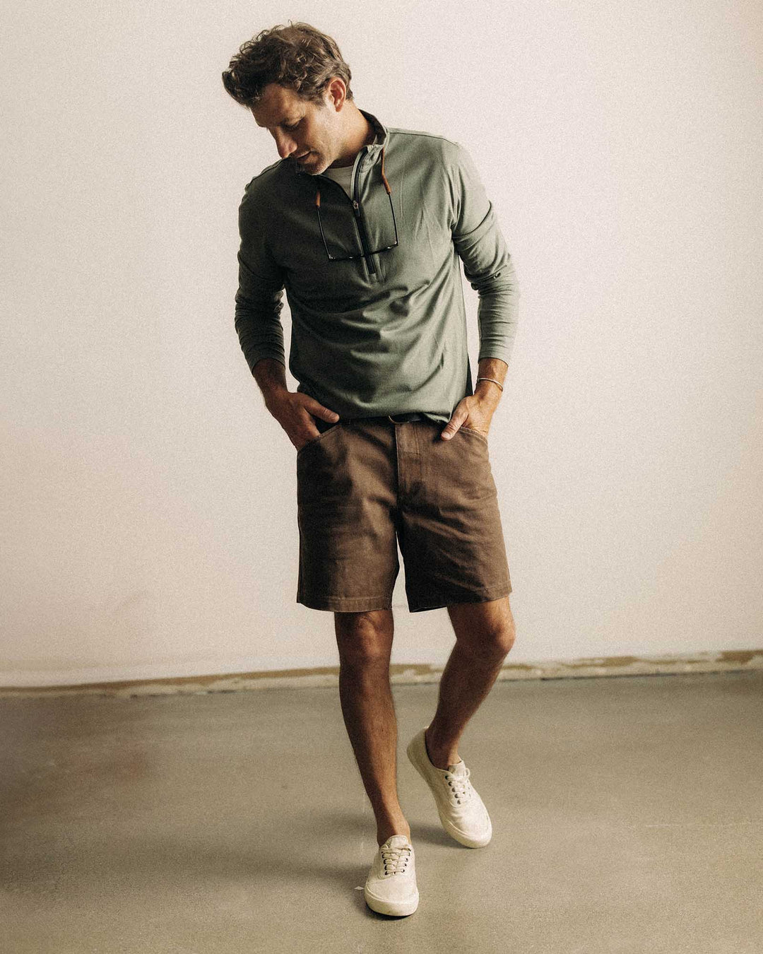 Men's The Ridgeline Merino Half Zip | Field Olive - Echo Market