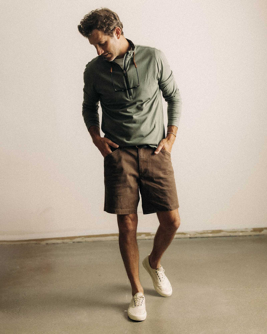 Men's The Ridgeline Merino Half Zip | Field Olive - Echo Market