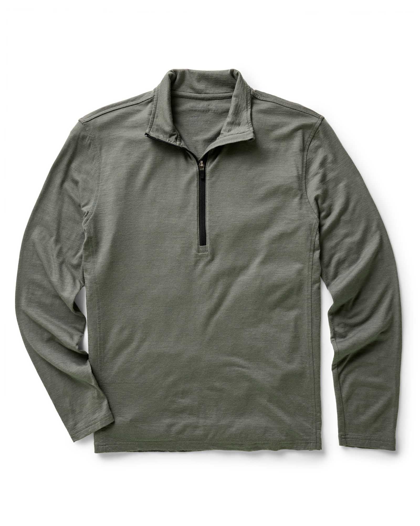 Men's The Ridgeline Merino Half Zip | Field Olive - Echo Market