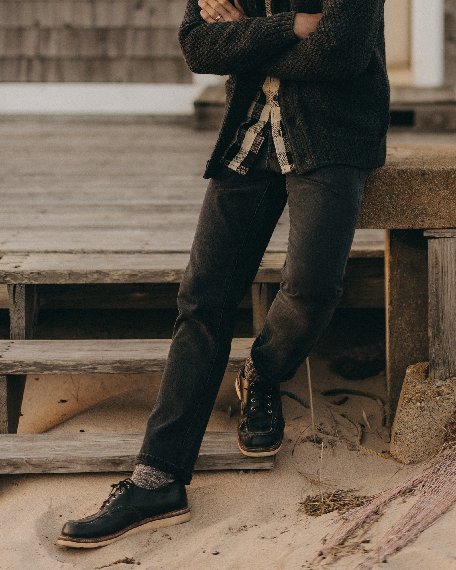 Men's The Slim Jean | Washed Black Organic Slub Selvedge - Echo Market