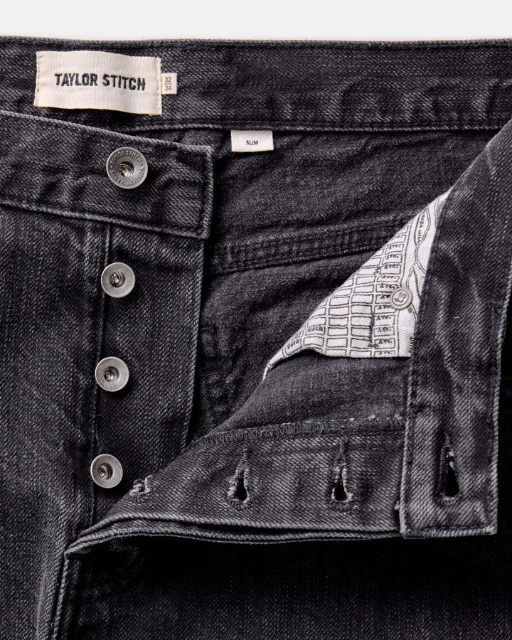 Men's The Slim Jean | Washed Black Organic Slub Selvedge - Echo Market