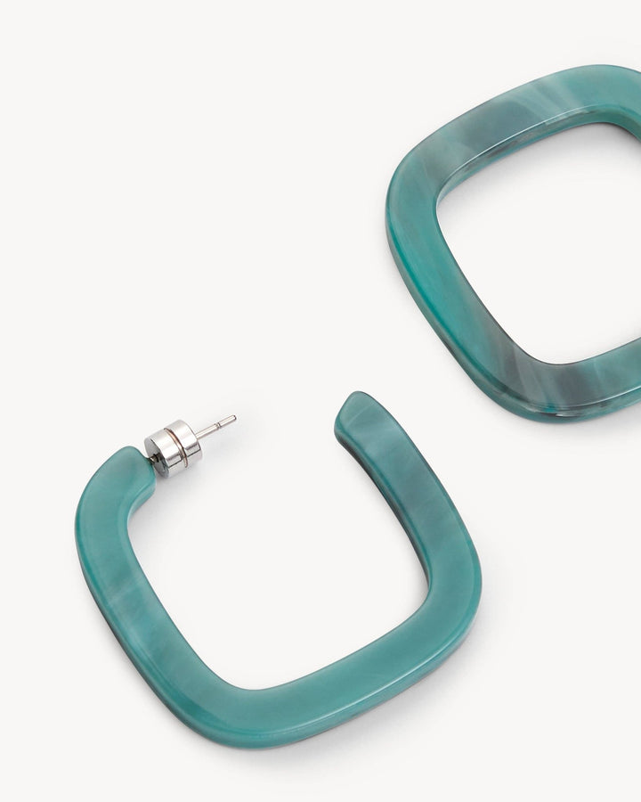 Midi Square Hoops | Jadeite - Echo Market