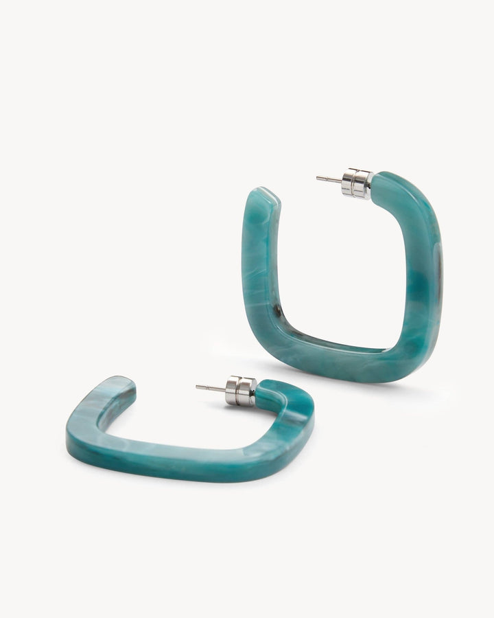 Midi Square Hoops | Jadeite - Echo Market