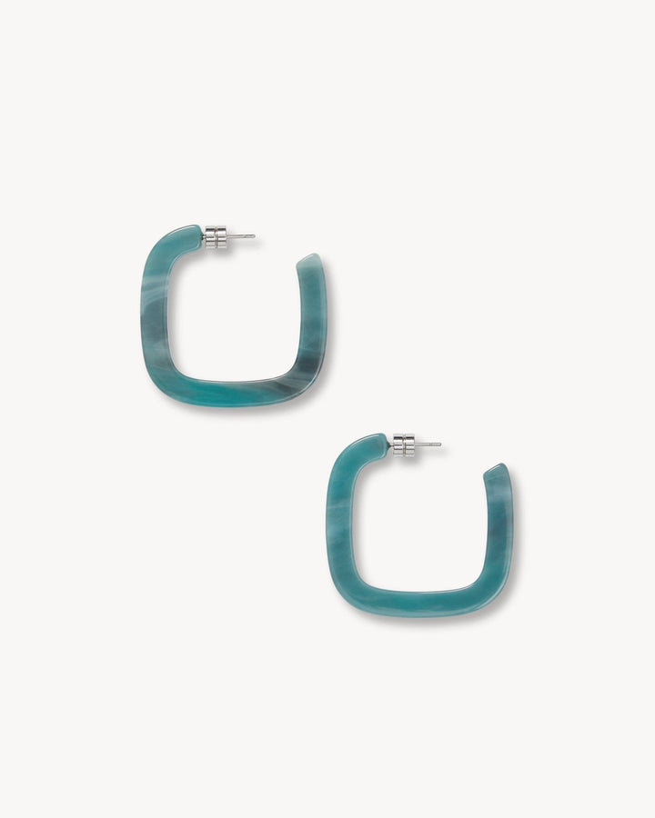 Midi Square Hoops | Jadeite - Echo Market