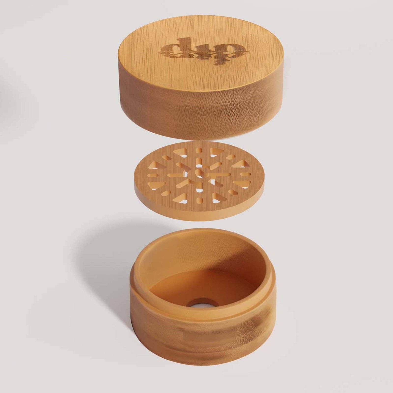 Mini Dip Bamboo Travel Case with Coaster on a plain background