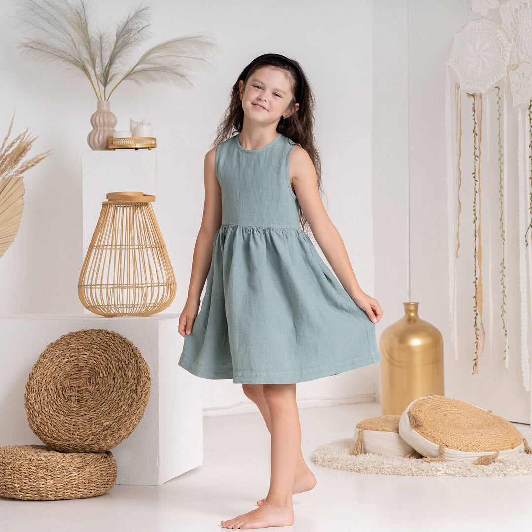 Mini Maya | Kids' Organic Linen Dress - Echo Market