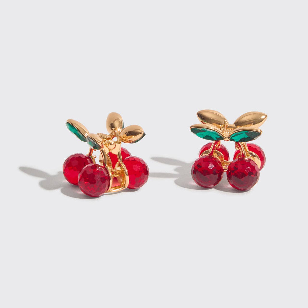 Mini Rhinestone Cherry Claw Clips | 2pc Set - Echo Market