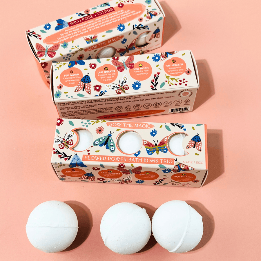 Moon Phase Flower Power Bath Bomb Trio - Echo Market