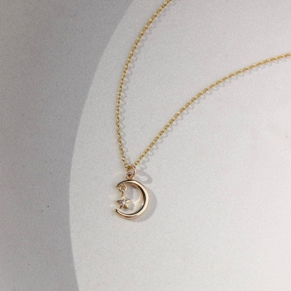 Moon + Star Charm Necklace  - Echo Market