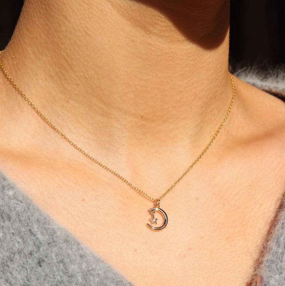 Moon + Star Charm Necklace  - Echo Market