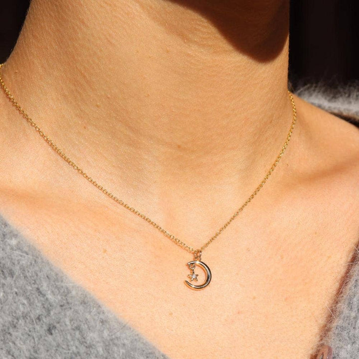 Moon + Star Charm Necklace  - Echo Market