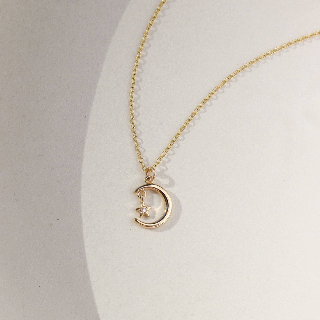 Moon + Star Charm Necklace  - Echo Market