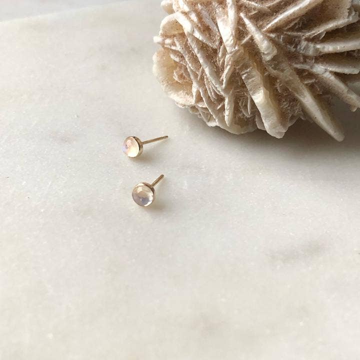 Moonstone Studs | 14k Gold Fill - Echo Market