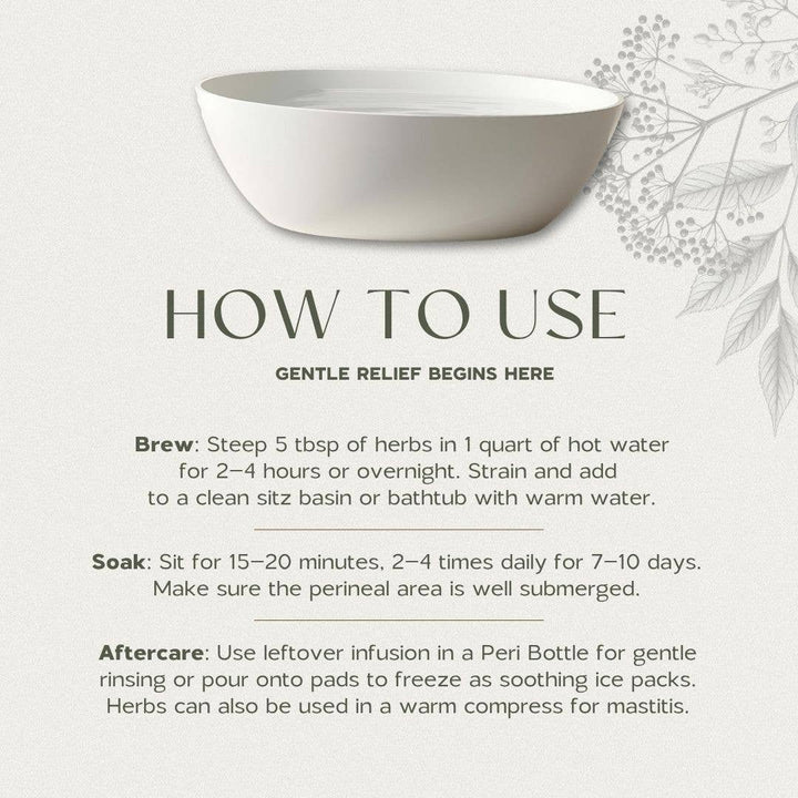 Mother’s Mend Postpartum Sitz Bath &amp; Peri Bottle Herbs - Echo Market