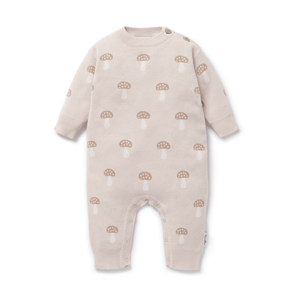 Mushroom Knit Romper | Sand - Echo Market