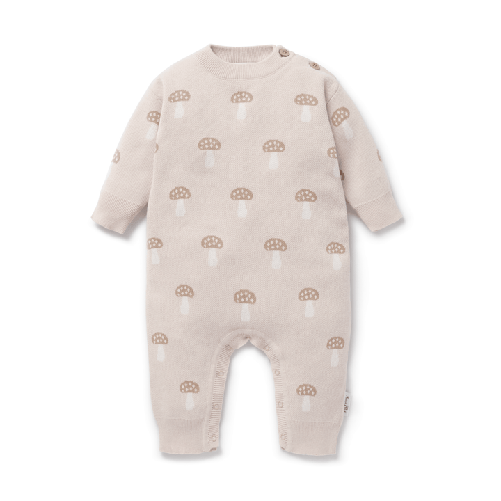 Mushroom Knit Romper | Sand - Echo Market