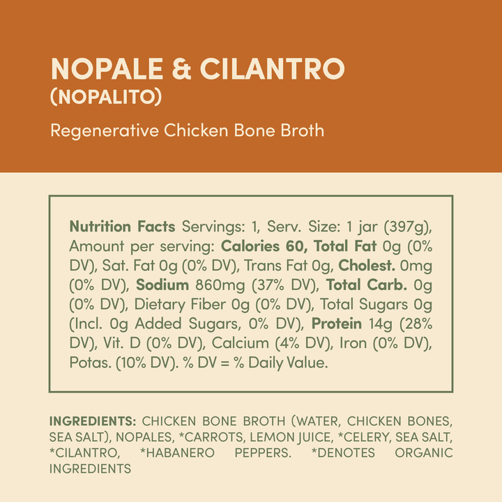 Nopal & Cilantro Pasture - Raised Regenerative Chicken Bone Broth - Echo Market