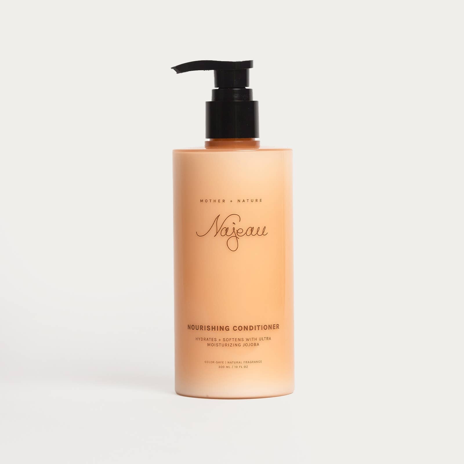 Najeau nourishing conditioner bottle on a light beige background