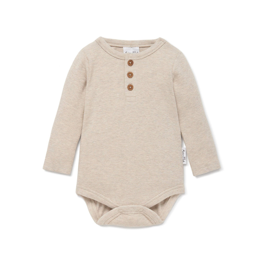 Oatmeal Marle Rib Onesie - Echo Market