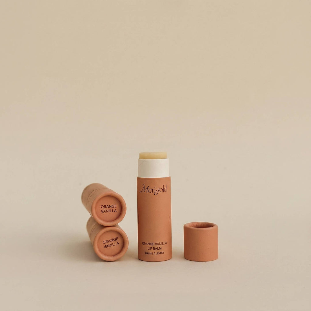 Set of lip balm containers with &