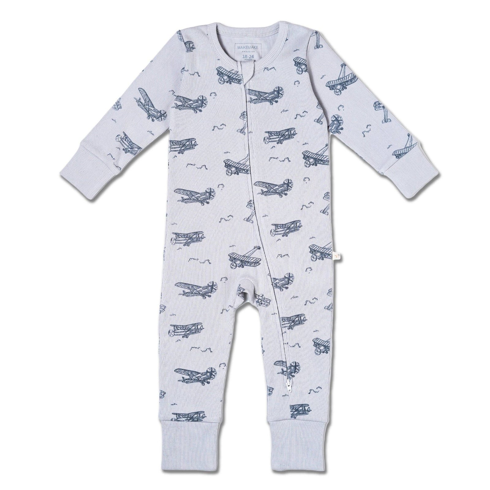 Organic 2 - Way Zip Romper | Airplanes - Echo Market