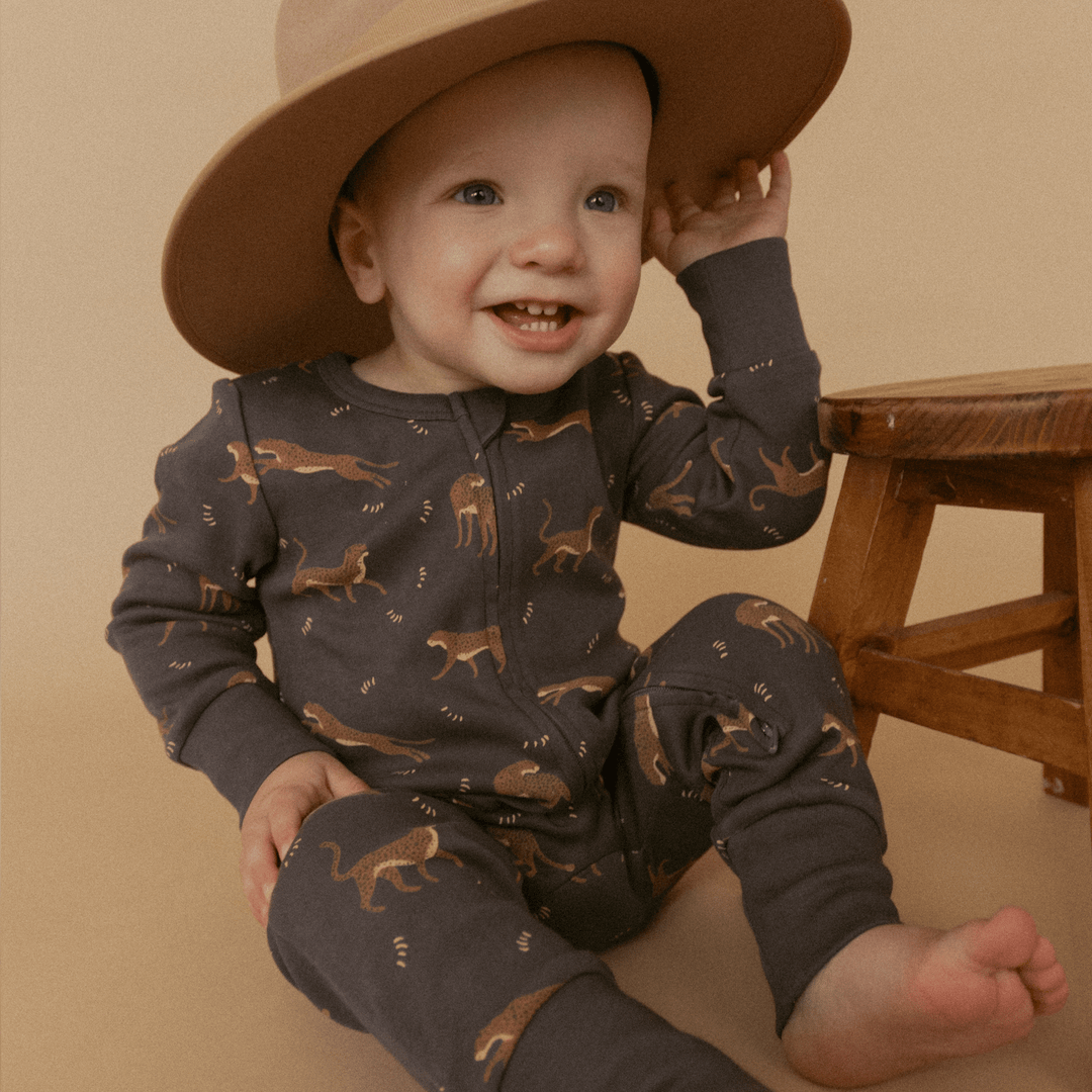 Organic 2 - Way Zip Romper | Leopard - Echo Market