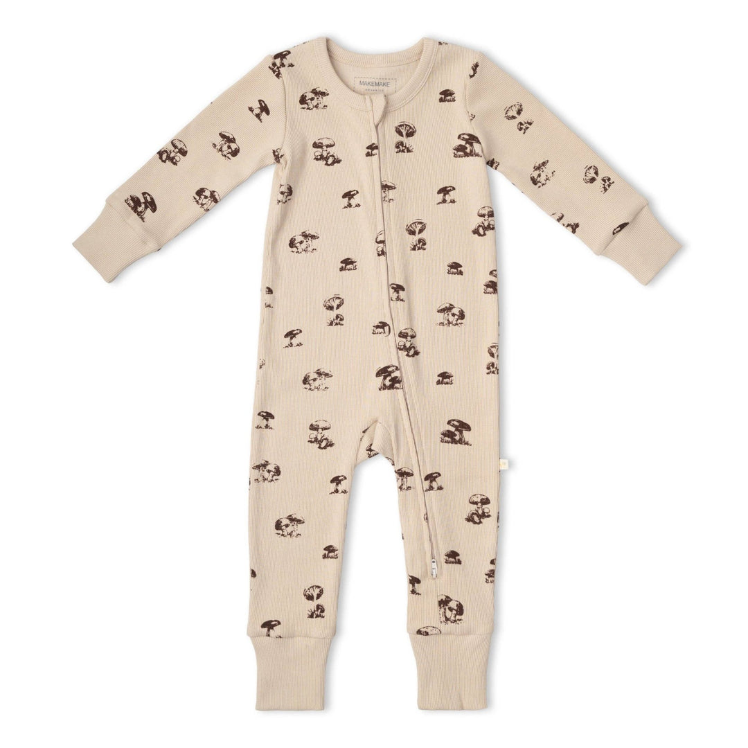 Organic 2-Way Zip Romper | Mushroom - Echo Market