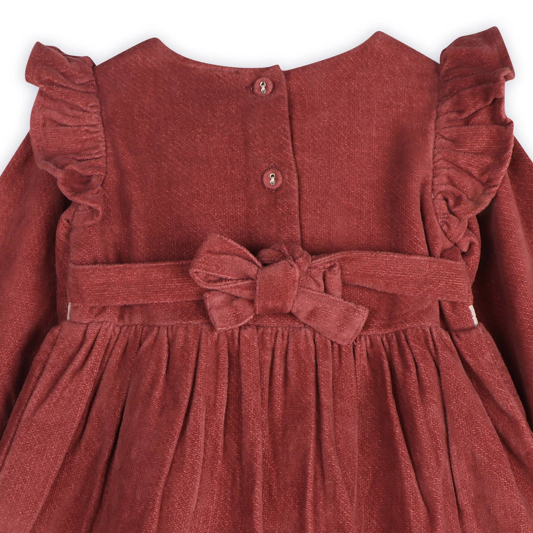 Organic Amber Velvet Baby Dress & Bloomer Set | Terracotta - Echo Market