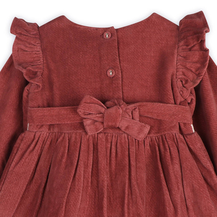 Organic Amber Velvet Baby Dress & Bloomer Set | Terracotta - Echo Market
