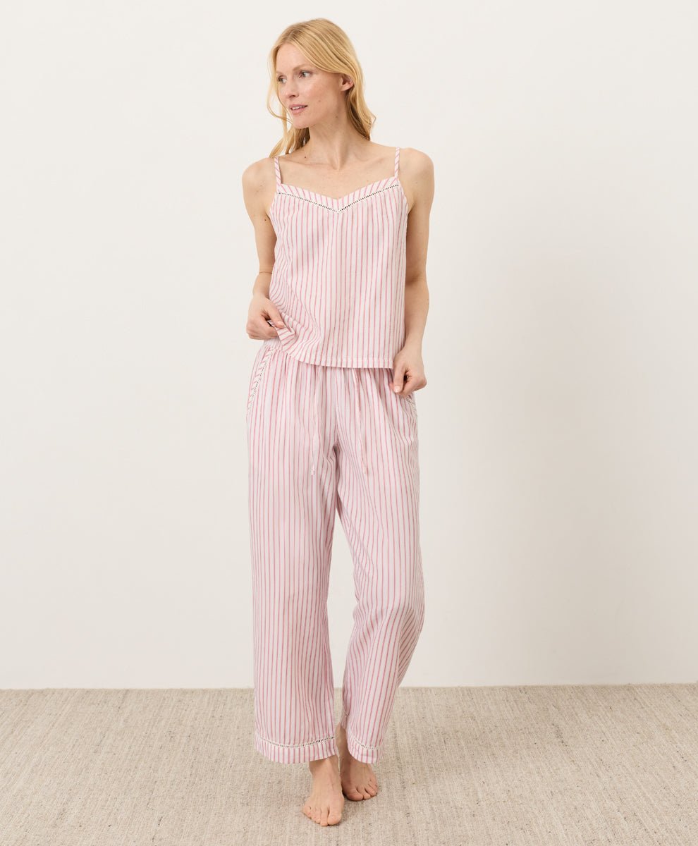 Organic Breezy Cotton Sleep Cami | Dayspring Stripe - Echo Market